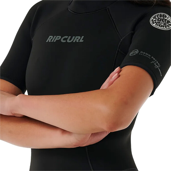 2024 Rip Curl Womens Dawn Patrol 2mm Back Zip Shorty Wetsuit 136WSP - Black